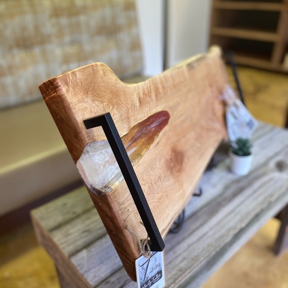 Maple live edge charcuterie cheese serving board - Picture 8 of 9